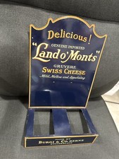 Vintage SWISS CHEESE Country Store Counter Display Rack Rare Ham Cow Dairy Milk picture