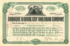 Dubuque and Sioux City Railroad Co. - Stock Certificate - Railroad Stocks picture
