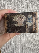 Vintage Miniature Folk Art Plaster Painting Woman Embroidering Signed “Joel” picture