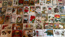 Big Lot of~65~Antique Christmas~Vintage~Postcards~~3 Santa's~in sleeves~s475 picture