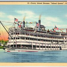 c1930s Cincinnnati OH Coney Island Steamer Steam Ship SS Queen Sternwheeler A204 picture