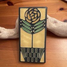 Vtg Mcmstyle Motawi Tileworks Checkerpot Rose 4x8” Tile   picture