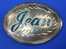 Name JEAN - custom inlaid western belt buckle by Out West picture