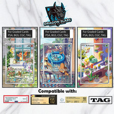 x3 Squirtle Bulbasaur Charmander PSA BGS CGC TAG Extended Artwork Pokemon TCG picture