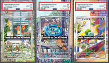 x3 Squirtle Bulbasaur Charmander PSA Extended Artwork Pokemon TCG picture