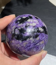438g Natural Charoite Quartz Sphere Energy Crystal Ball Reiki Healing Decor picture