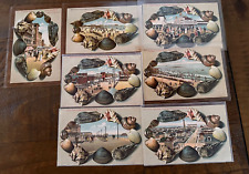 Lot of 7 Antique Souvenir Shells Seashell Border~Postcards~Atlantic City NJ~k486 picture