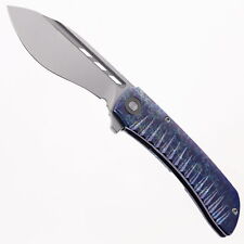 Two Sun Folding Knife Color Titanium Handle 14C28N Plain Edge TS411-14C28N-Color picture