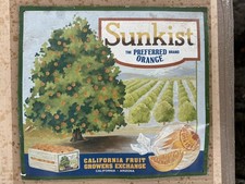 Vintage Sunkist Orange Metal Sign California Fruit Growers Exchange 14x14 picture