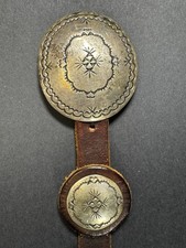 Harvey Bear Track Navajo Silver 14 Concho Belt Signed 240g 40” Vintage picture