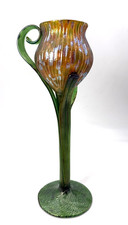 Very Rare 1903 Loetz Wwe Klostermuhle Optically Ribbed Tulip Vase picture