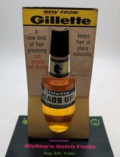 Vintage NOS Gillette Company Heads Up Hair Grooming 4 Fl oz Bottle picture