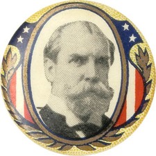 1916 Charles E. Hughes Patriotic Shield Portrait Button picture