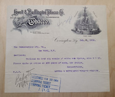1908 Antique Document, Lovell & Buffington Tobacco Co. Covington KY, Signed *6 picture
