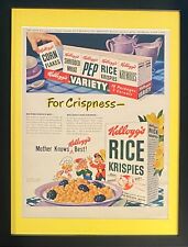 Vintage 1949 Kellogg's Rice Krispies Framed Magazine Ad 16x12 picture
