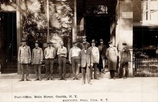 Main Street Post Office Mailmen Oneida NY New York Manning RPPC Postcard COPY picture