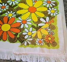 Vtg Penney's Daisy's Flower Power Bath Towel & washcloth Pair Set of 2  picture