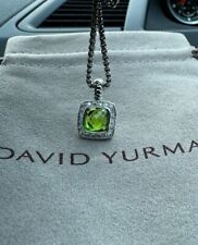 David Yurman 925 Silver 7mm Albion Pendant PERIDOT & Diamonds 18