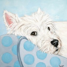 West Highland White Terrier WESTIE MATTED SQUARE PRINT good-dog-jack Dog RANDALL picture