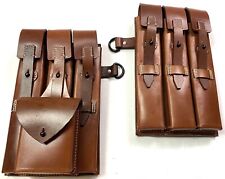  WWII GERMAN MP EARLY WAR LEATHER AMMO POUCHES-BROWN picture