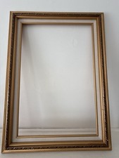 Vintage Gold Gilt Solid Wood Picture Frame Linen Fabric Mat Gold Fillet picture