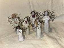 6 Pc Willow Tree Angel Figurine Lot Strength Friendship Prayer Heart Rememberanc picture