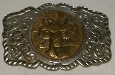 Vintage Western Saddle/Stirrup Cowboy Belt Buckle picture
