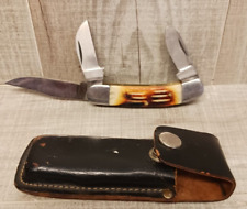 Vintage WILD TURKEY Hand Made 3 Blade Solingen Steel Pocket Knife with Sheath picture