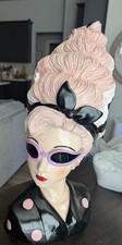 Bella Lux Halloween 2026 Pink Hair Head Bust Retro Pink Sunglasses picture