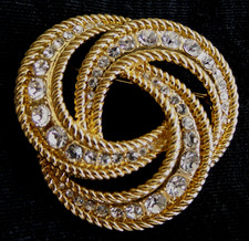 Vintage Garnay Swirl Brooch & Pendant Gold T DAR Daughters American Revolution picture