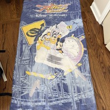 Vtg Disney Rockin Roller Coaster Towel MGM Donald Pluto Mickey Goofy picture