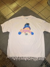 1990s Disney Collection Graphic T-Shirt Pink XL/2XL Eeyore Tigger Fringe picture