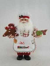 18IN CANDY & COOKIE BAKER CHEF STANDING SANTA FIGURINE HOLIDAY CHRISTMAS DECOR picture