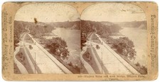 NEW YORK STEREOVIEW - Niagara Falls - Niagara River & Arch Bridge - Whiting picture