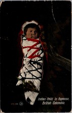 1914 RPPC Indian Child Papoose British Columbia Vancouver Postcard picture
