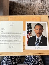 Official White House Barack Obama Letter, Signed Portrait Photo & Envelope SET picture