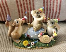 Charming Tails Party Animals 89/101 Mouse, Squirrel, Rabbit Fitz and Floyd EUC picture
