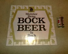 1960's MEISTER BRAU BOCK beer large wall sign CHICAGO  NOS picture