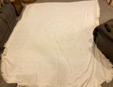 Vintage 96” x 115” Chenille Bedspread Coverlet Queen / Double Comforter. Cotton picture