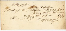 1851 Handwritten Receipt Signed Wm. J. Mifflin to Gregg & Silver Ropes Clamps picture