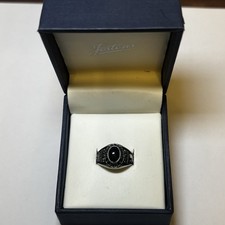 Jostens 2024 Eagles Class Ring Silver Tone LTM w/ Original Box Sz 7.5-7.75 Black picture