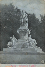 GOETHE MONUMENT STATUE POSTCARD ROME ITALY 1908 picture