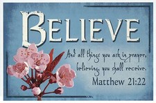 Matthew 21:22 Bible Quote, Believe --- Religious & Inspirational Modern Postcard picture