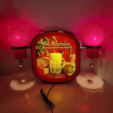 HTF Rare Vintage 1972 Schlitz Brewing Co Old Milwaukee Lighted Sconce Sign JK picture