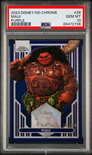 2023 Topps Chrome Disney 100 Maui Purple Refractor /299 PSA 10 1st Edition Moana picture