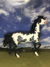 OOAK Breyer cm Custom  Horse Mustang Mare Hwin **Black Roan Pinto Beauty** picture