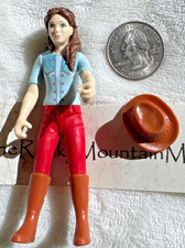Schleich Horse Rider Cowgirl JOINTED PERSON brunette girl + Cowboy hat picture