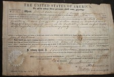 PRESIDENT JAMES BUCHANAN LAND GRANT signed BY Special Secretary June 1, 1859 picture