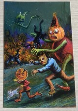 Postcard Halloween Shiverbones Matthew Kitsch Can’t Catch Me 13/36 Signed picture
