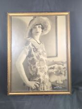1925 Photograph Young Lady Black & White Ornate Framed Signed Goodlander Sisters picture